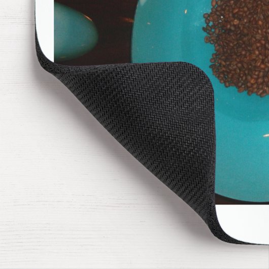 海のtouch:コーヒーの水色のボウル マウスパッド (コーナー)