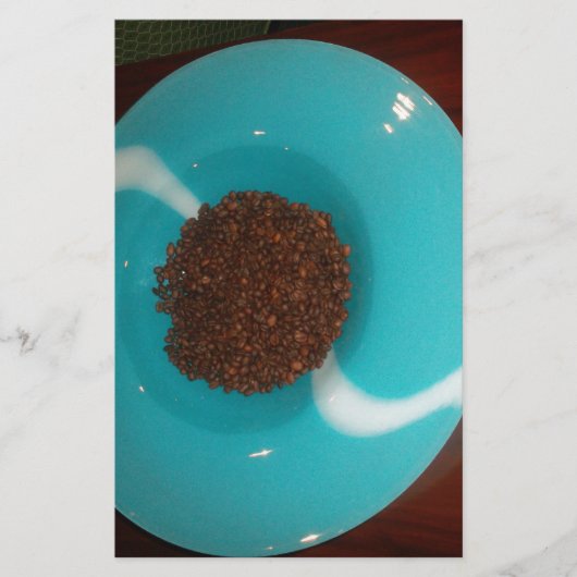 海のtouch：コーヒーの水色のボウル 便箋 (正面)