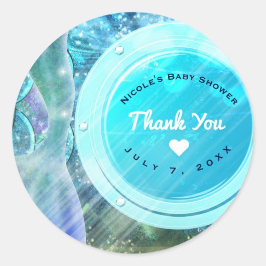 海はかりで測党の好意で魅惑された人魚 ラウンドシール (正面)