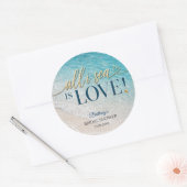 海はすべて愛 Beach Bridal Shower ラウンドシール (封筒)