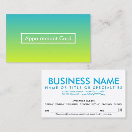 海はメモアポイントメントの衰退します 予約カード (正面/裏面)