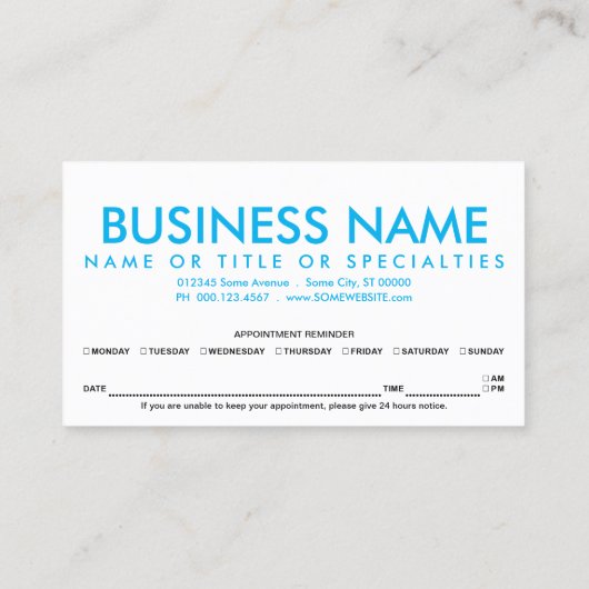 海はメモアポイントメントの衰退します 予約カード (裏面)