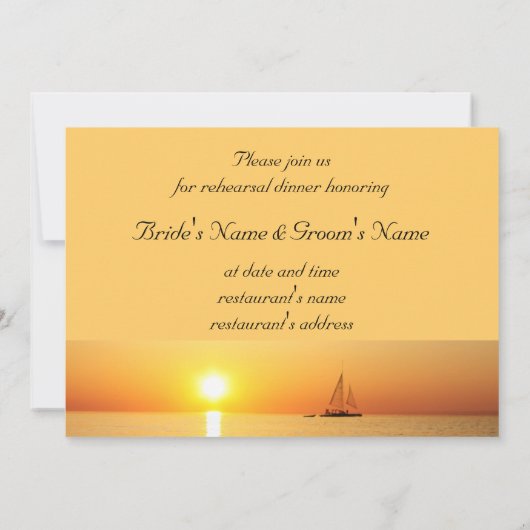 海は夕暮れにカモメのリハーサル晩餐会を開く 招待状 (裏面)