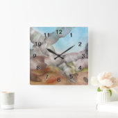 海は水中を殻から取り出します スクエア壁時計 (ホーム)