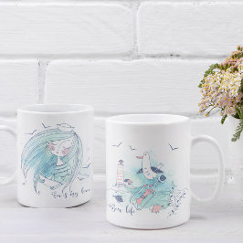 海は私の愛 コーヒーマグカップ