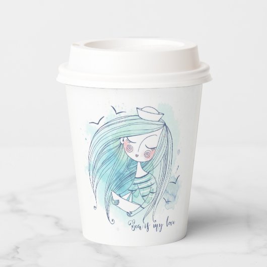 海は私の愛 紙コップ (裏面)