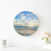 海は私の静脈のカスタマイズ可能なビーチ海 ラージ壁時計 (ホーム)