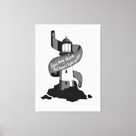 海は荒れ狂うかもしれないが、希望の光のガイド キャンバスプリント (正面)