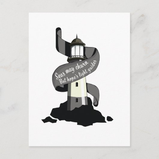 海は荒れ狂うかもしれないが、希望の光のガイド シーズンポストカード (正面)