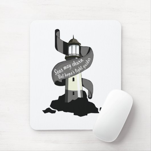 海は荒れ狂うかもしれないが、希望の光のガイド マウスパッド (マウス)