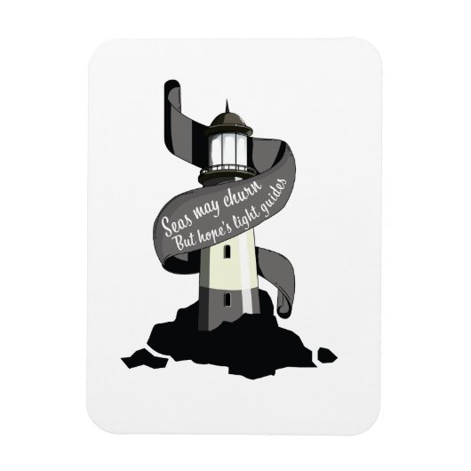 海は荒れ狂うかもしれないが、希望の光のガイド マグネット (縦)