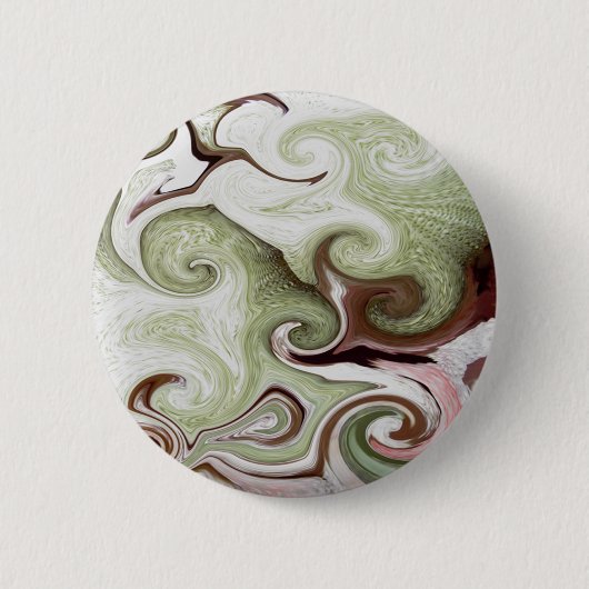 海は貝のSeafoamの緑のピンクの白い球を海綿で洗います 缶バッジ (正面)