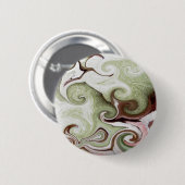 海は貝のSeafoamの緑のピンクの白い球を海綿で洗います 缶バッジ (正面&裏面)