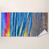 海への熱帯の澄ん夕日 ビーチタオル (正面)