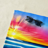 海への熱帯の澄ん夕日 ビーチタオル (インサイチュ)