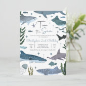 海へ海へサメの2歳の誕生日パーティー 招待状 (スタンド正面)