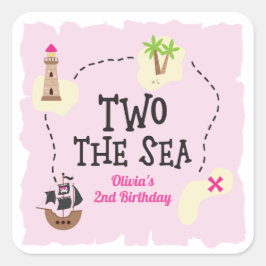 海へ行こう2 ピンクの海賊の地図 誕生日 スクエアシール