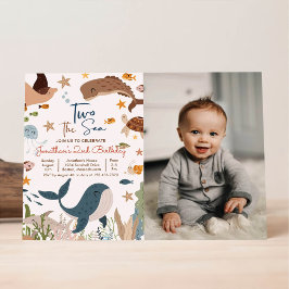 海へ ウェイルシャーク トゥルートル 2歳の誕生日パーティー 招待状