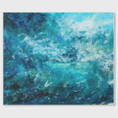 海またはsの波を示す抽象芸術油絵 ラッピングペーパー (フラット)