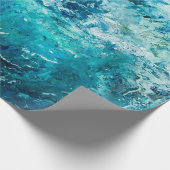 海またはsの波を示す抽象芸術油絵 ラッピングペーパー (角)