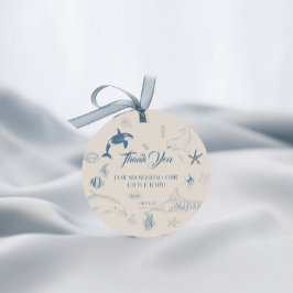 海よくはしゃぐブルーシーライフベビーシャワー フェイバータグ