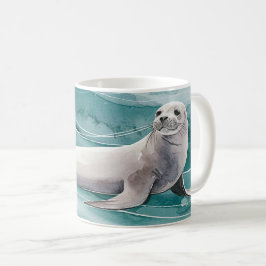 海よくはしゃぐ獅子 コーヒーマグカップ