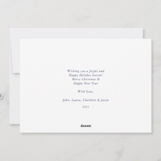 海よ、こんにちは 海の貝殻 フォト ホリデー グリーティング シーズンカード (裏面)