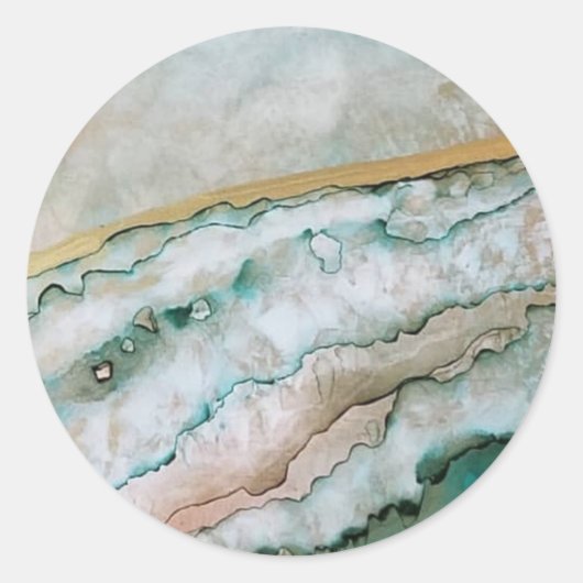 海をイメージした携帯電話グリップ ラウンドシール (正面)