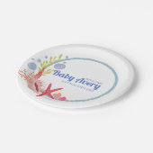 海をテーマにしたウェルカムベビーシャワーの下で ペーパープレート (アングル)