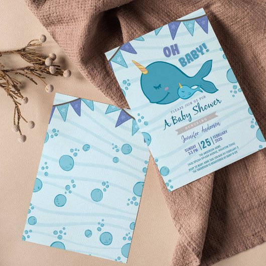 海をテーマにしたナルウィックの赤ちゃんシャワーの招待状 招待状