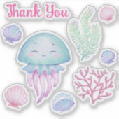 海をテーマにしたパーティーシール。 シール (正面)