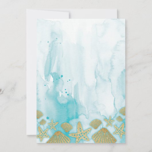 海をテーマにしたビーチブライダルシャワーへの招待 招待状 (裏面)