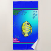 海をテーマにしたビーチ ビーチタオル (正面)