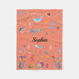 海をテーマにしたベビー、子供、大人の毛布 フリースブランケット