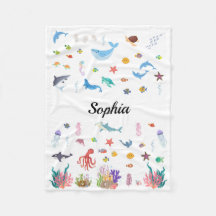 海をテーマにしたベビー、子供、大人の毛布