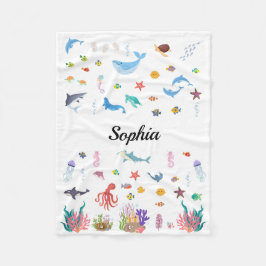 海をテーマにしたベビー、子供、大人の毛布 フリースブランケット