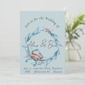 海をテーマにした結婚式招待状のビーチ結婚式 招待状 (スタンド正面)