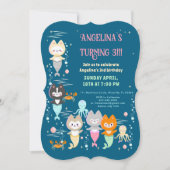 海をテーマにした誕生日の招待状 招待状 (正面)