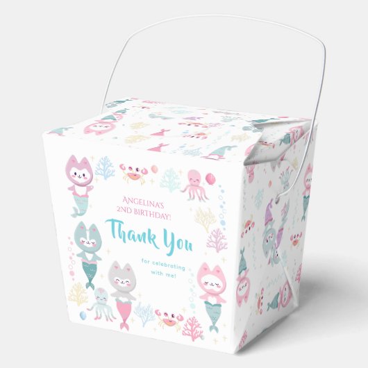 海をテーマにした誕生日パーティーのためのお礼箱 フェイバーボックス (正面)