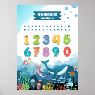 海をフィーチャーした数字 ポスター