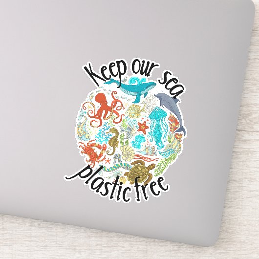 海をプラスチックフリーに クジラ カメ シール (詳細)
