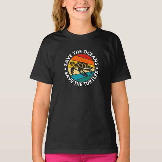 海を守ろう タートル救おう Tシャツ (正面)