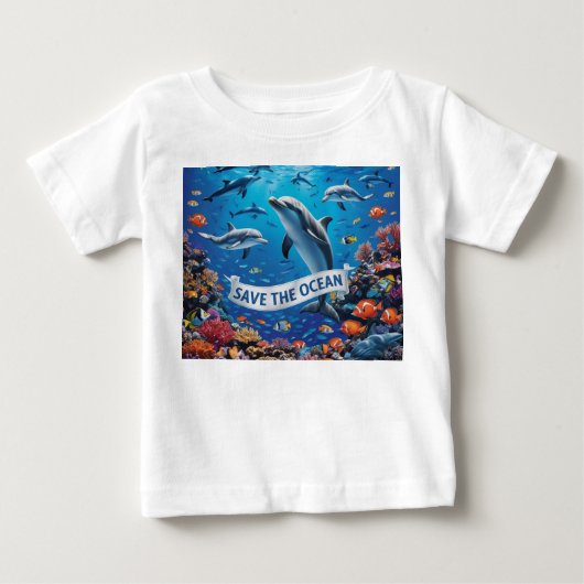 海を守ろう ベビーTシャツ (正面)