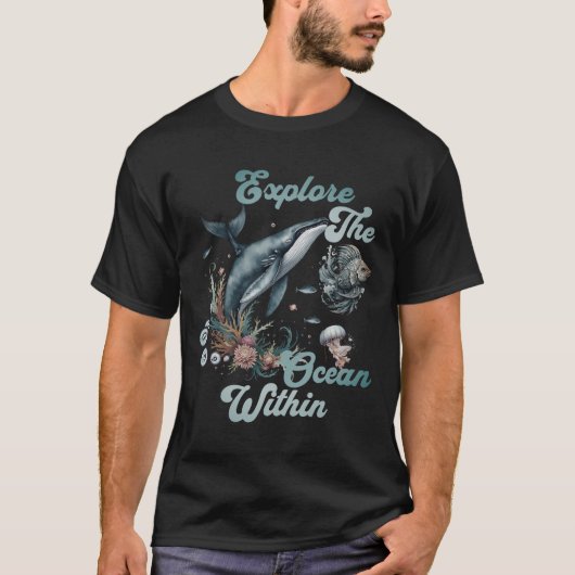 海を探索する – Data Life Art Tシャツ (正面)