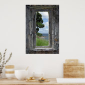 海を望む石造りの窓 ポスター (キッチン)