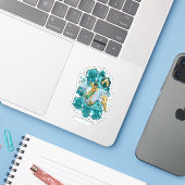 海を渡る海の馬に乗るアクアマン シール (ノートパソコンとiPhone)