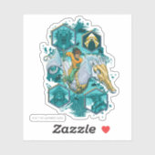 海を渡る海の馬に乗るアクアマン シール (シート)