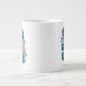 海を渡る海の馬に乗るアクアマン ジャンボコーヒーマグカップ (正面)