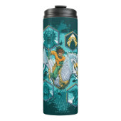 海を渡る海の馬に乗るアクアマン タンブラー (正面)