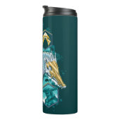 海を渡る海の馬に乗るアクアマン タンブラー (回転右)